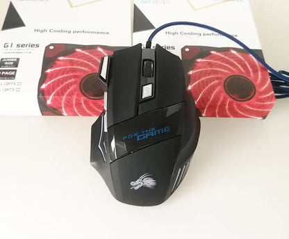 Wired Gaming Mouse 5500DPI 7-Color LED Backlight Optical Mouse Gamer USB 7 Buttons PC Gamer Computer Laptop Desktop Mice